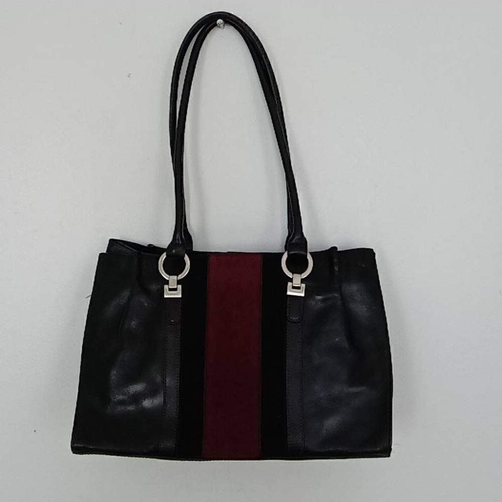 Etienne Aigner Women's Dual Handle Strap Dual Color Shoulder Bag Black&Red